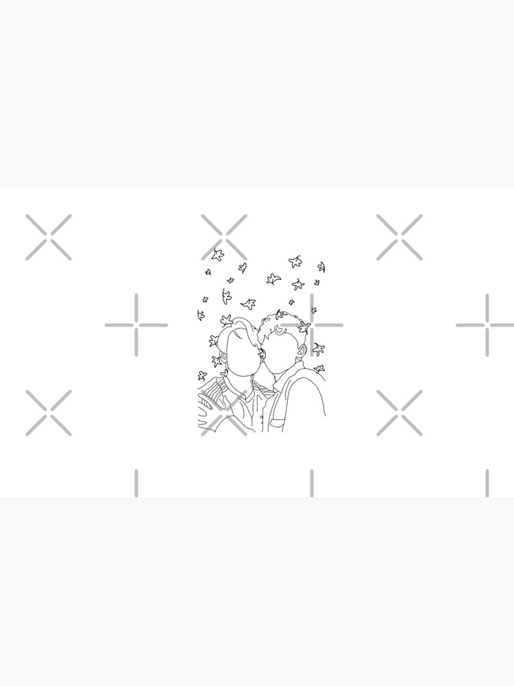 Thumbnail 6 of 6, Pet Bandana, Nick and Charlie - Autumn Leaves (Wallpaper) - Outline Version designed and sold by daisydance.
