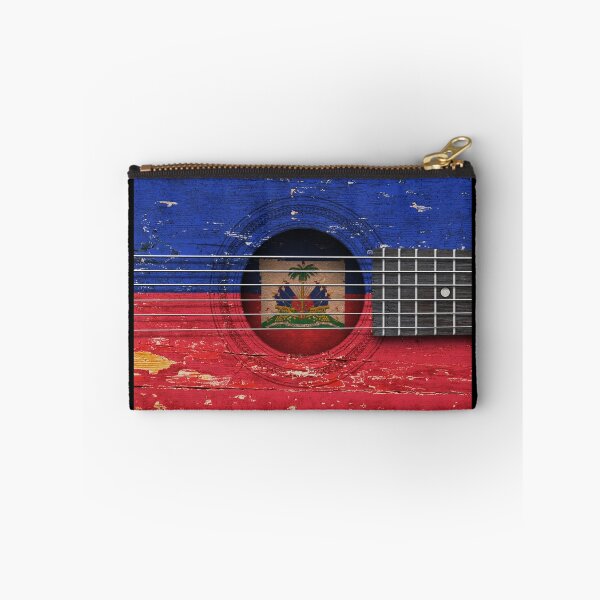 Item preview, Old Vintage Acoustic Guitar with Haitian Flag designed and sold by JeffBartels.