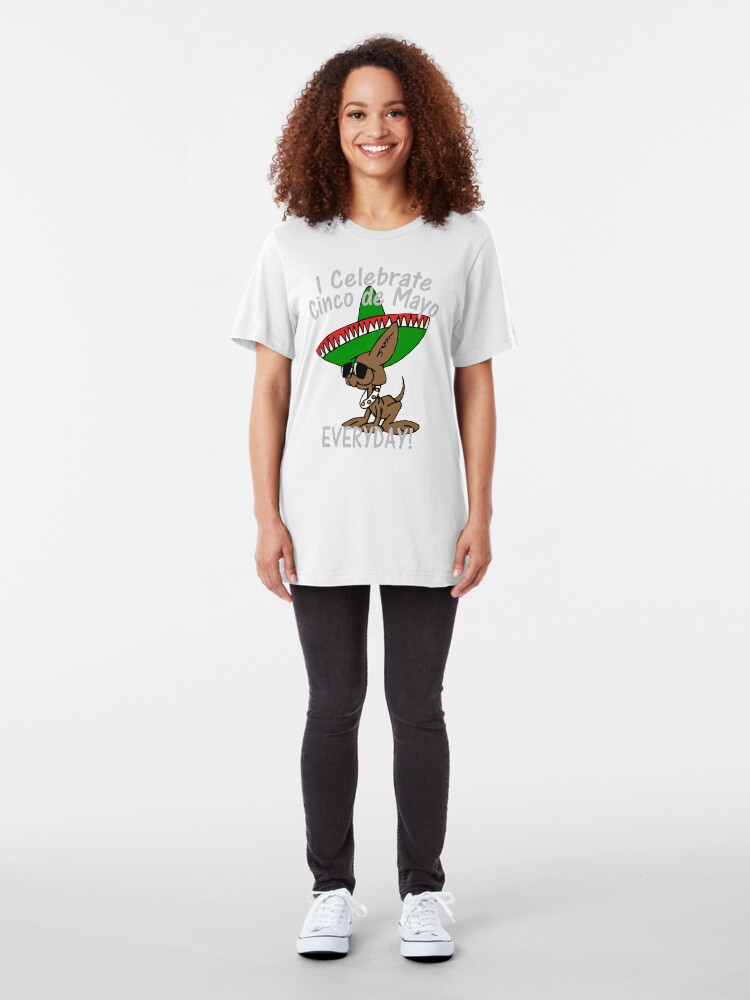 Alternate view of I Celebrate Cinco de Mayo Slim Fit T-Shirt