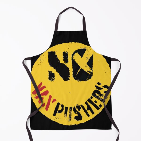 Item preview, Smiling Face 'NO VAX PUSHERS' Design - Un Happy Covid Vaccine Free Emoticon Art designed and sold by pelagio.