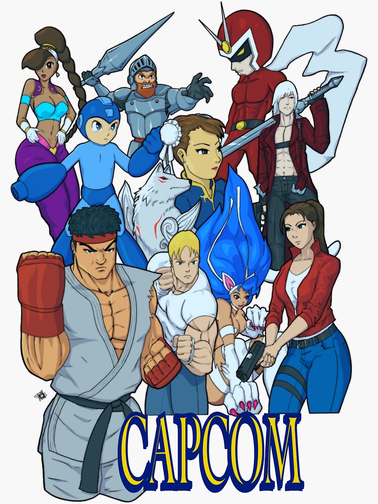 Thumbnail 3 of 3, Sticker, Capcom All Stars variant designed and sold by Reflex76.