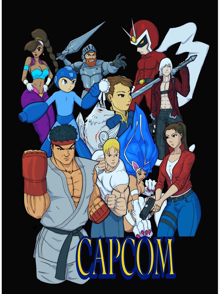 Thumbnail 3 of 3, Sticker, Capcom All Stars black variant designed and sold by Reflex76.