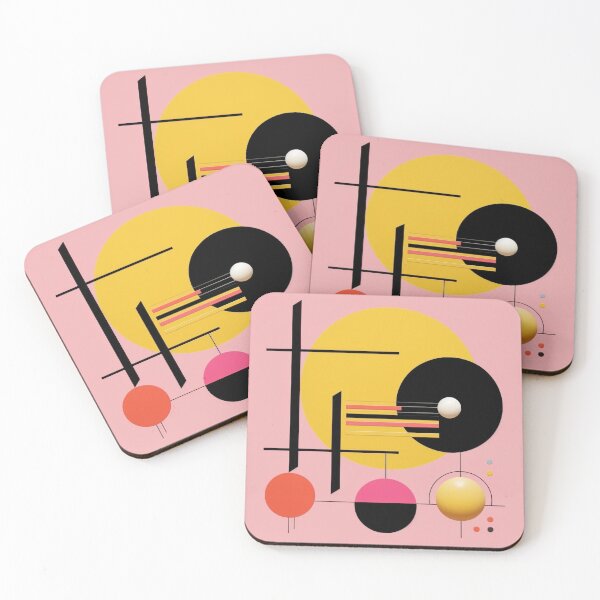 Item preview, Art Deco-inspired design in shades of pink and yellow.  designed and sold by PaintbrushPlace.