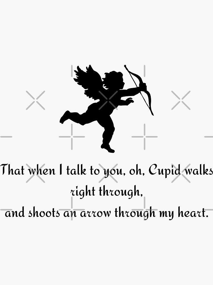 cupid from the start lyrics by laufey Sticker for Sale by TheRainbowLotus