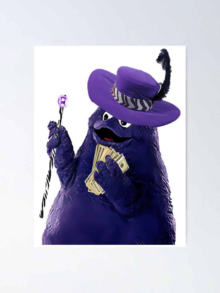 Thumbnail 1 of 3, Poster, Grimace Pimp designed and sold by JudgmentDesign.