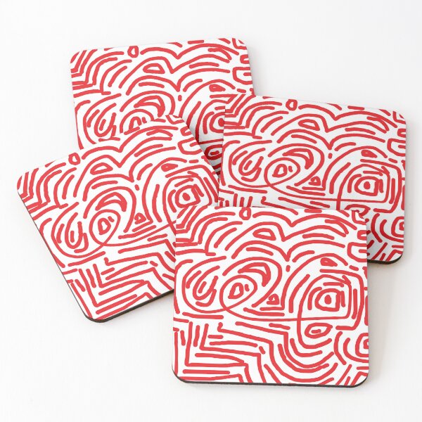 Item preview, red and white maze pattern designed and sold by DLGstudio.