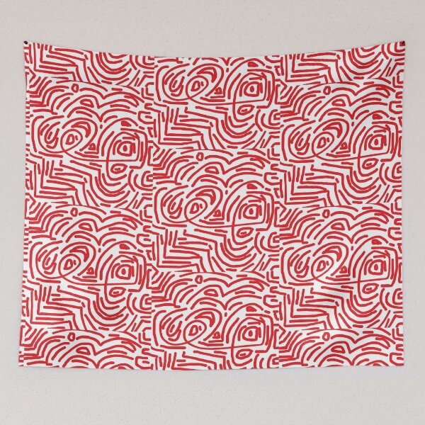 Item preview, red and white maze pattern designed and sold by DLGstudio.