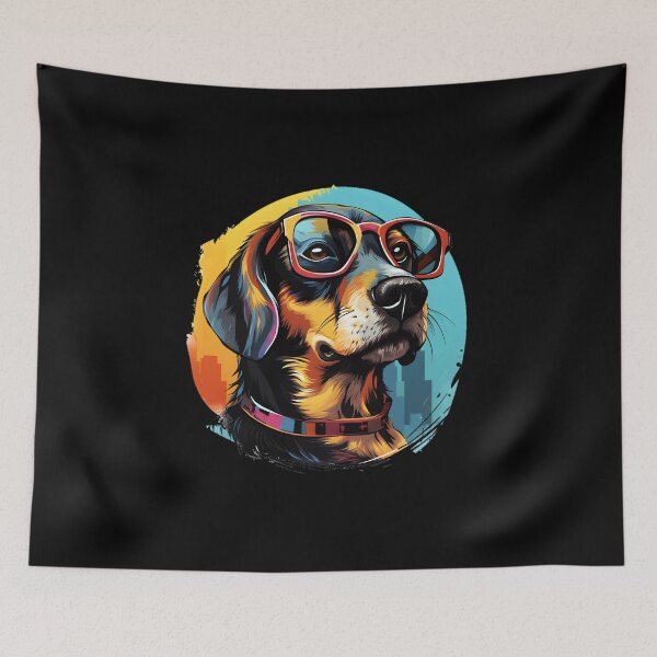 Item preview, Dog with glasses painting style  designed and sold by Trendy-Artistry.