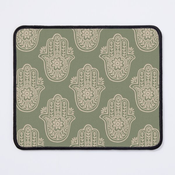 Artikelvorschau, Hamsa Flora Linocut Pattern - Sage + Dove entworfen und verkauft von Irene Estelle.