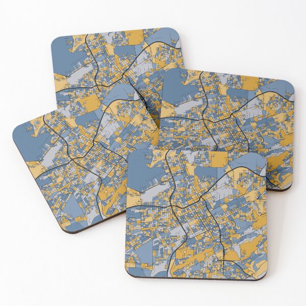 Item preview, Birmingham Map Pattern in Blue & Gold designed and sold by PatternMaps.