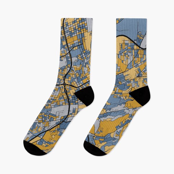 Item preview, Birmingham Map Pattern in Blue & Gold designed and sold by PatternMaps.