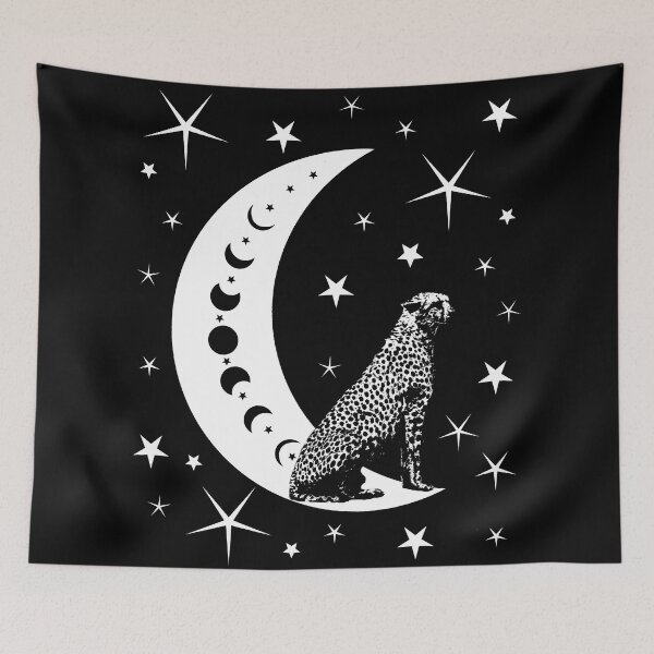 Item preview, Cheetah - moon - stars - wild animal - cat of prey designed and sold by TShirtsundMehr.