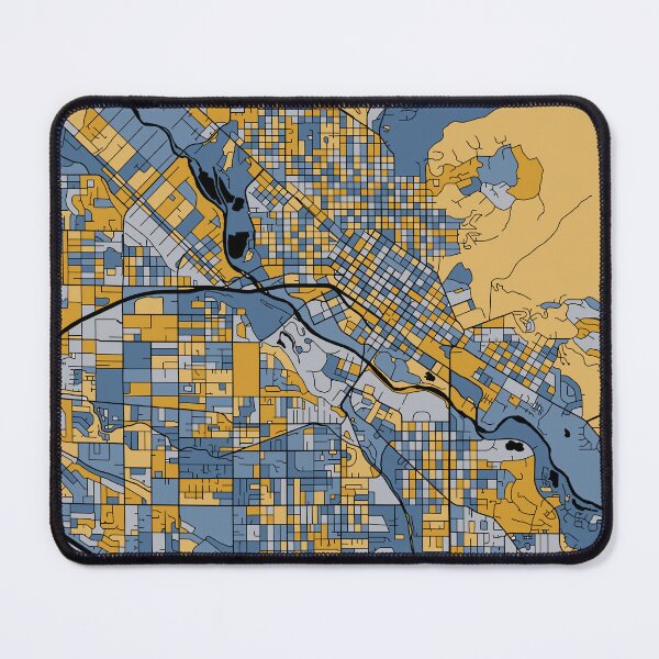Item preview, Boise Map Pattern in Blue & Gold designed and sold by PatternMaps.