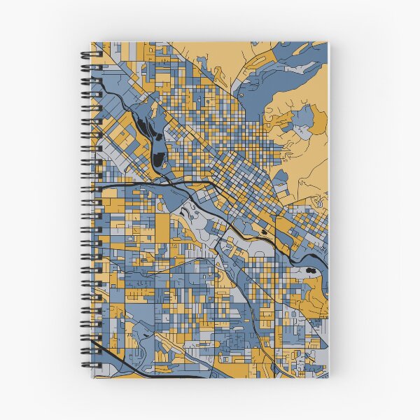 Aperçu de l'œuvre Modèle de carte de Boise en bleu et or créée et vendue par PatternMaps.
