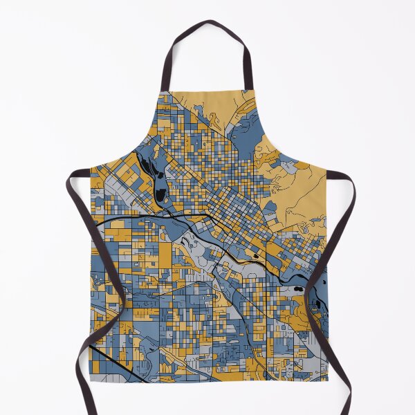 Item preview, Boise Map Pattern in Blue & Gold designed and sold by PatternMaps.