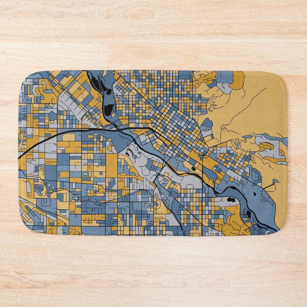 Item preview, Boise Map Pattern in Blue & Gold designed and sold by PatternMaps.
