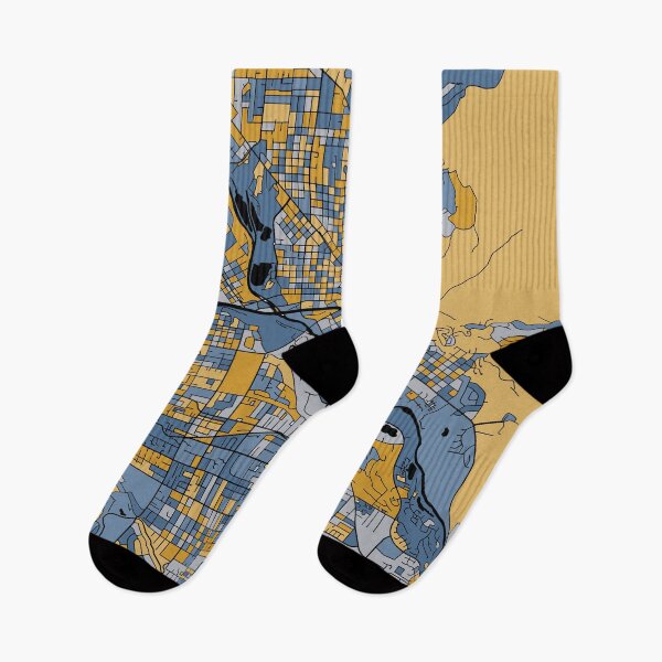 Item preview, Boise Map Pattern in Blue & Gold designed and sold by PatternMaps.