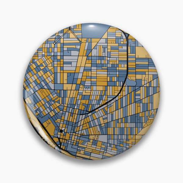 Artikelvorschau, Buffalo-Kartenmuster in Blau und Gold entworfen und verkauft von PatternMaps.