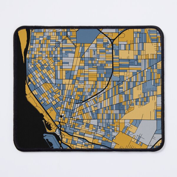Item preview, Buffalo Map Pattern in Blue & Gold designed and sold by PatternMaps.