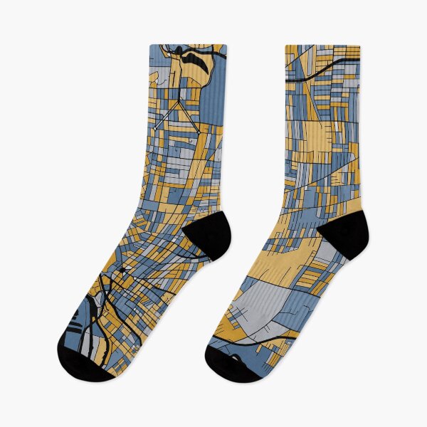 Item preview, Buffalo Map Pattern in Blue & Gold designed and sold by PatternMaps.