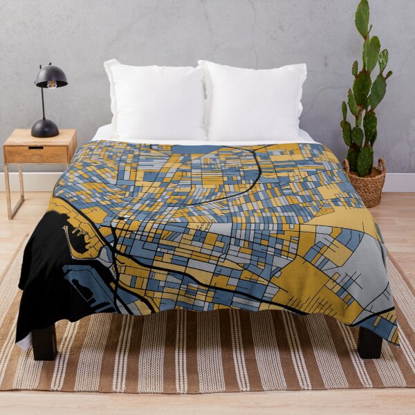 Item preview, Buffalo Map Pattern in Blue & Gold designed and sold by PatternMaps.