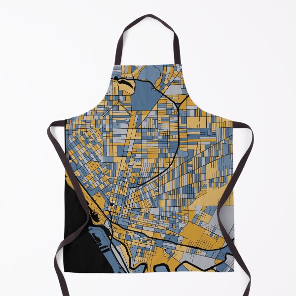 Item preview, Buffalo Map Pattern in Blue & Gold designed and sold by PatternMaps.