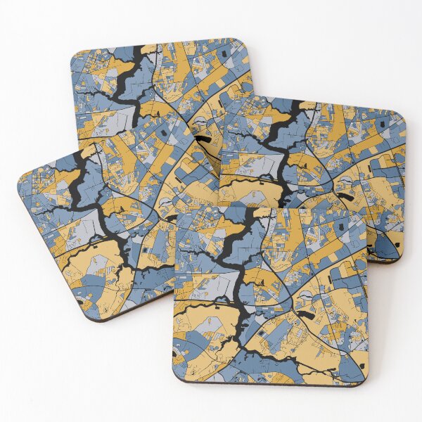 Item preview, Patrón de mapa de Chesapeake en azul y dorado designed and sold by PatternMaps.