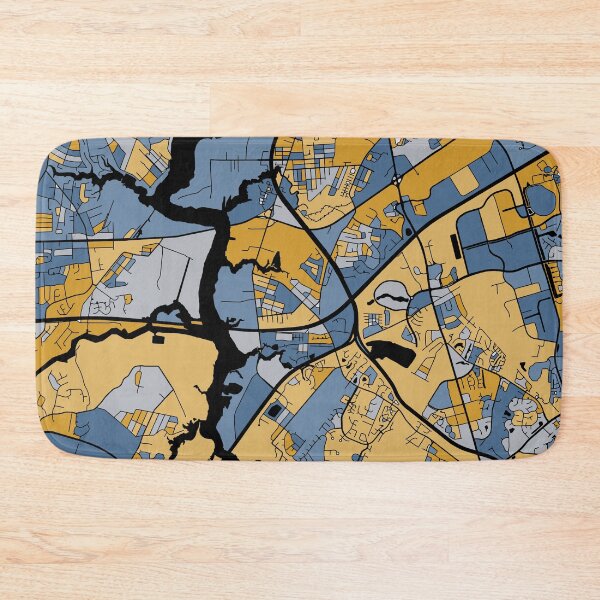 Item preview, Chesapeake Map Pattern in Blue & Gold designed and sold by PatternMaps.