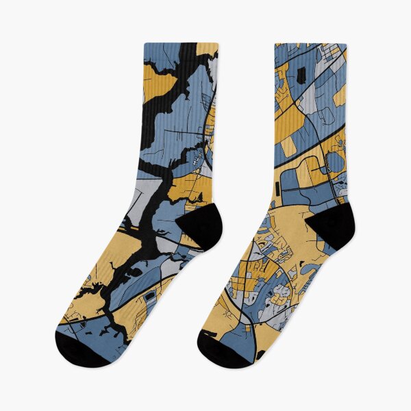 Item preview, Chesapeake Map Pattern in Blue & Gold designed and sold by PatternMaps.