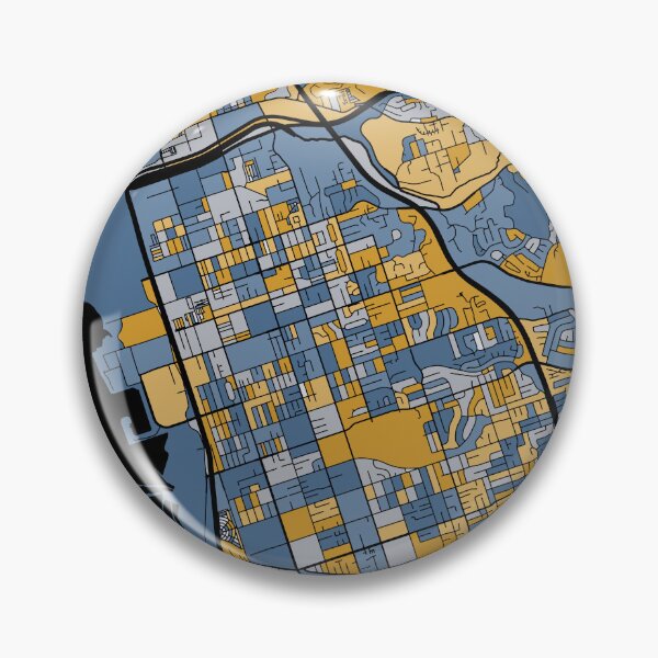 Artikelvorschau, Chula Vista-Kartenmuster in Blau und Gold entworfen und verkauft von PatternMaps.