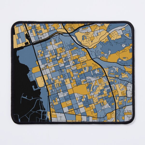 Item preview, Chula Vista Map Pattern in Blue & Gold designed and sold by PatternMaps.