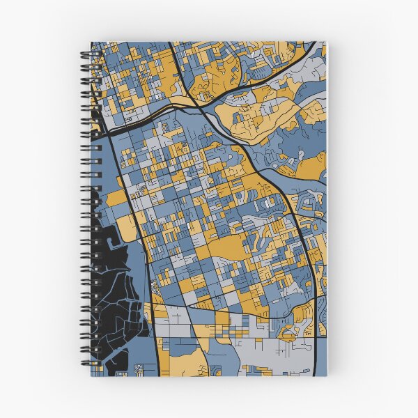 Item preview, Chula Vista Map Pattern in Blue & Gold designed and sold by PatternMaps.