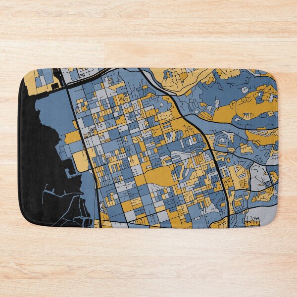Item preview, Chula Vista Map Pattern in Blue & Gold designed and sold by PatternMaps.
