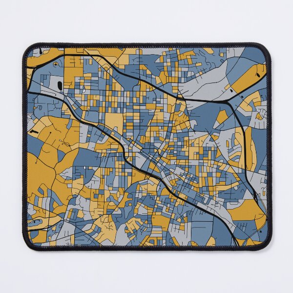 Item preview, Durham Map Pattern in Blue & Gold designed and sold by PatternMaps.
