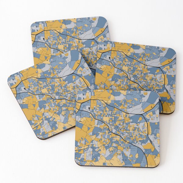 Item preview, Durham Map Pattern in Blue & Gold designed and sold by PatternMaps.