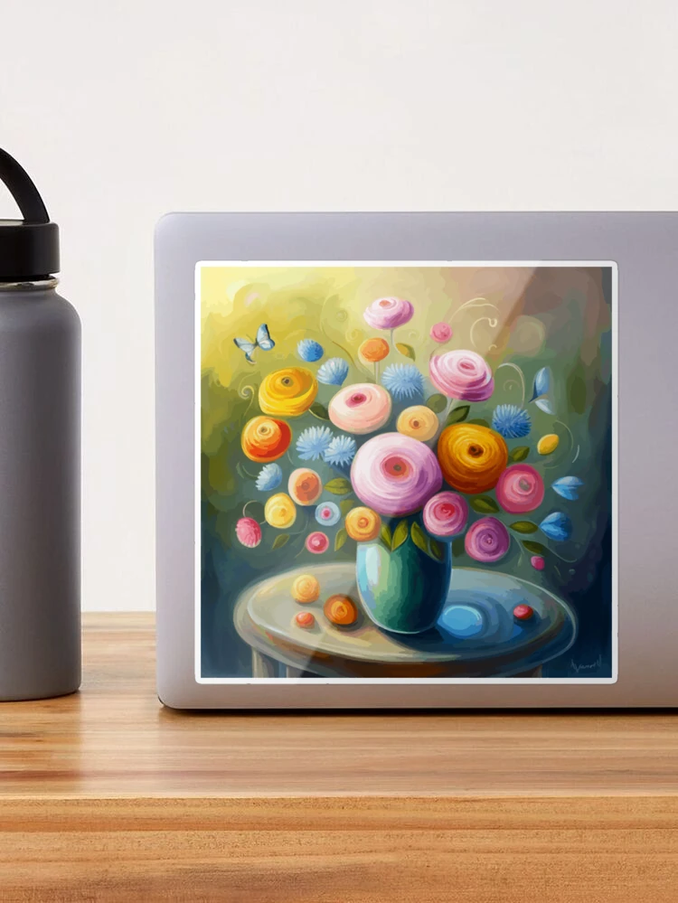 Cute Whimsical Abstract Flowers Still Life Floral Painting  Art Board  Print for Sale by Vicky Brago-Mitchell®