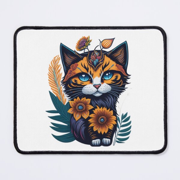 Item preview, floral cat designed and sold by Mais80.