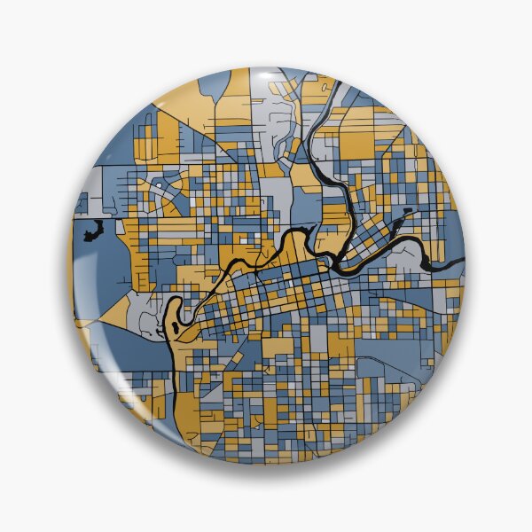 Item preview, Patrón de mapa de Fort Wayne en azul y dorado designed and sold by PatternMaps.