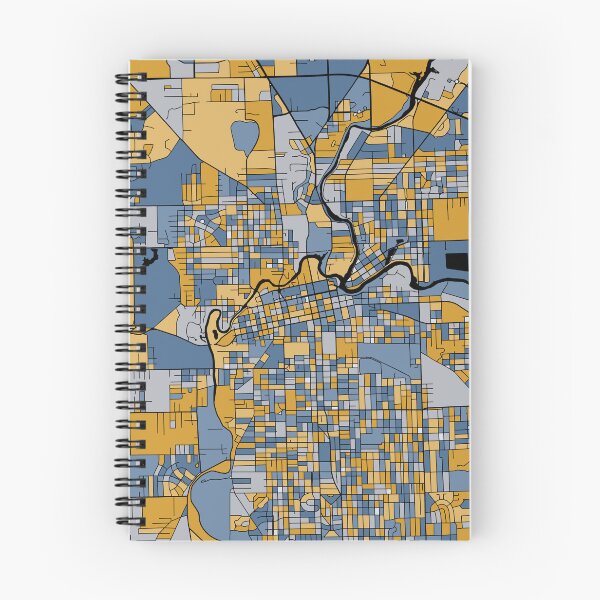 Item preview, Fort Wayne Map Pattern in Blue & Gold designed and sold by PatternMaps.