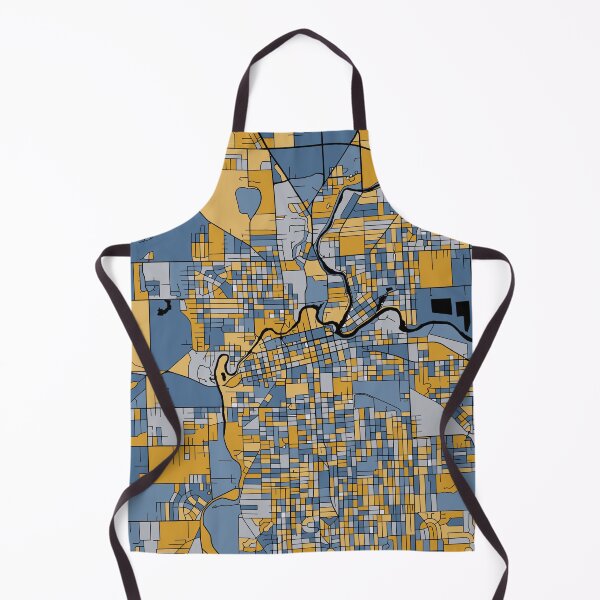 Item preview, Fort Wayne Map Pattern in Blue & Gold designed and sold by PatternMaps.