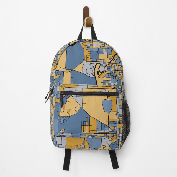Item preview, Fort Wayne Map Pattern in Blue & Gold designed and sold by PatternMaps.