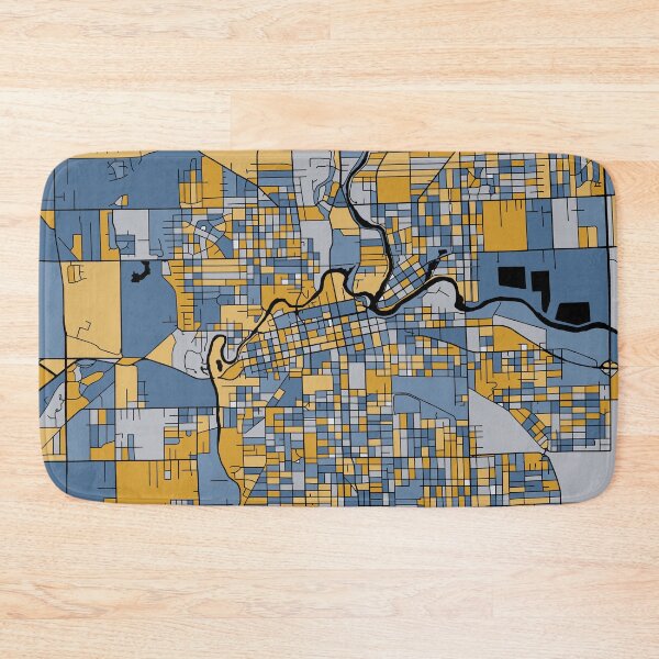 Item preview, Fort Wayne Map Pattern in Blue & Gold designed and sold by PatternMaps.