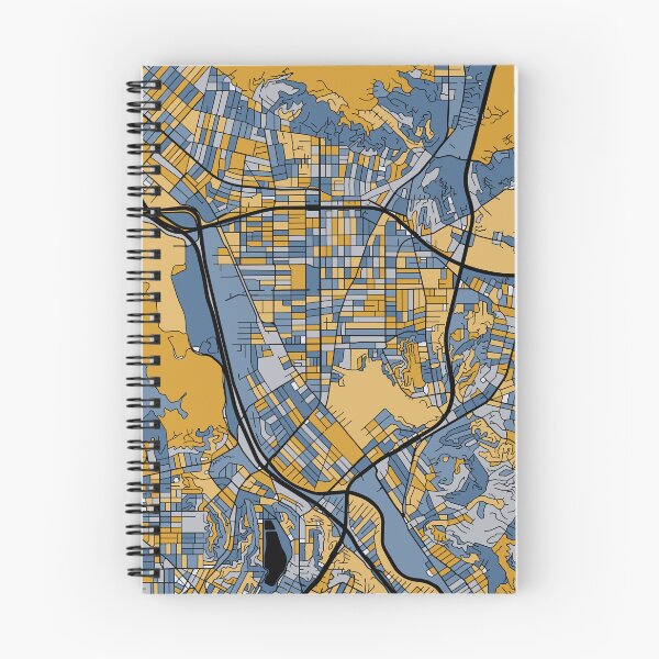 Item preview, Glendale Map Pattern in Blue & Gold designed and sold by PatternMaps.