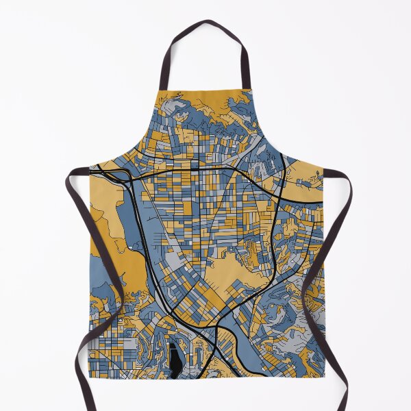 Item preview, Glendale Map Pattern in Blue & Gold designed and sold by PatternMaps.