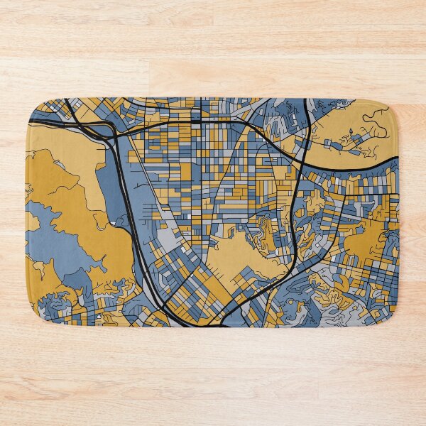 Item preview, Glendale Map Pattern in Blue & Gold designed and sold by PatternMaps.