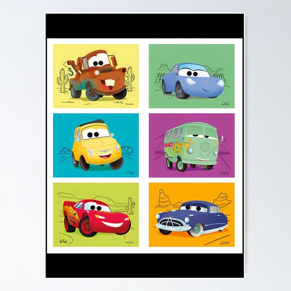 Cars - Disney / Pixar Movie Poster (Characters: Lightning Mcqueen &  Sally)