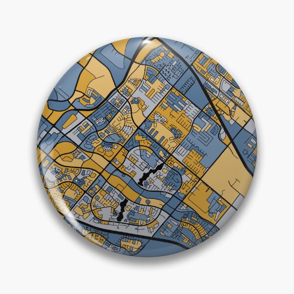 Item preview, Irvine Map Pattern in Blue & Gold designed and sold by PatternMaps.