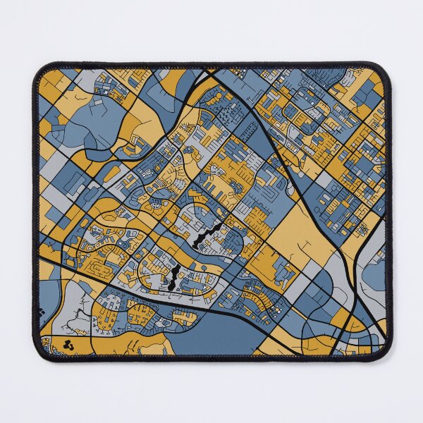 Item preview, Irvine Map Pattern in Blue & Gold designed and sold by PatternMaps.