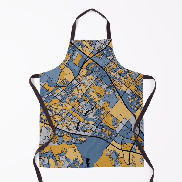 Item preview, Irvine Map Pattern in Blue & Gold designed and sold by PatternMaps.