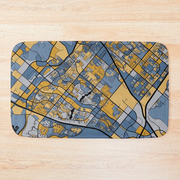 Item preview, Irvine Map Pattern in Blue & Gold designed and sold by PatternMaps.